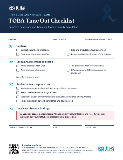 Preview of the TOBA time out checklist
