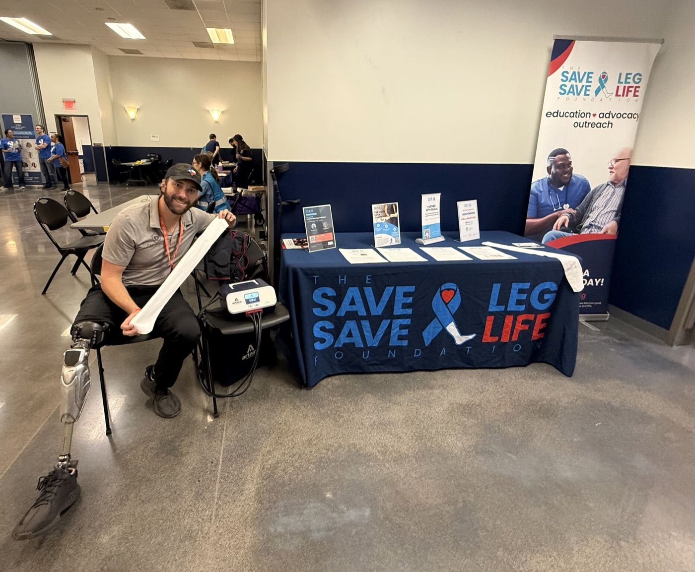 The SALSAL screening table and banner at the Houston screening